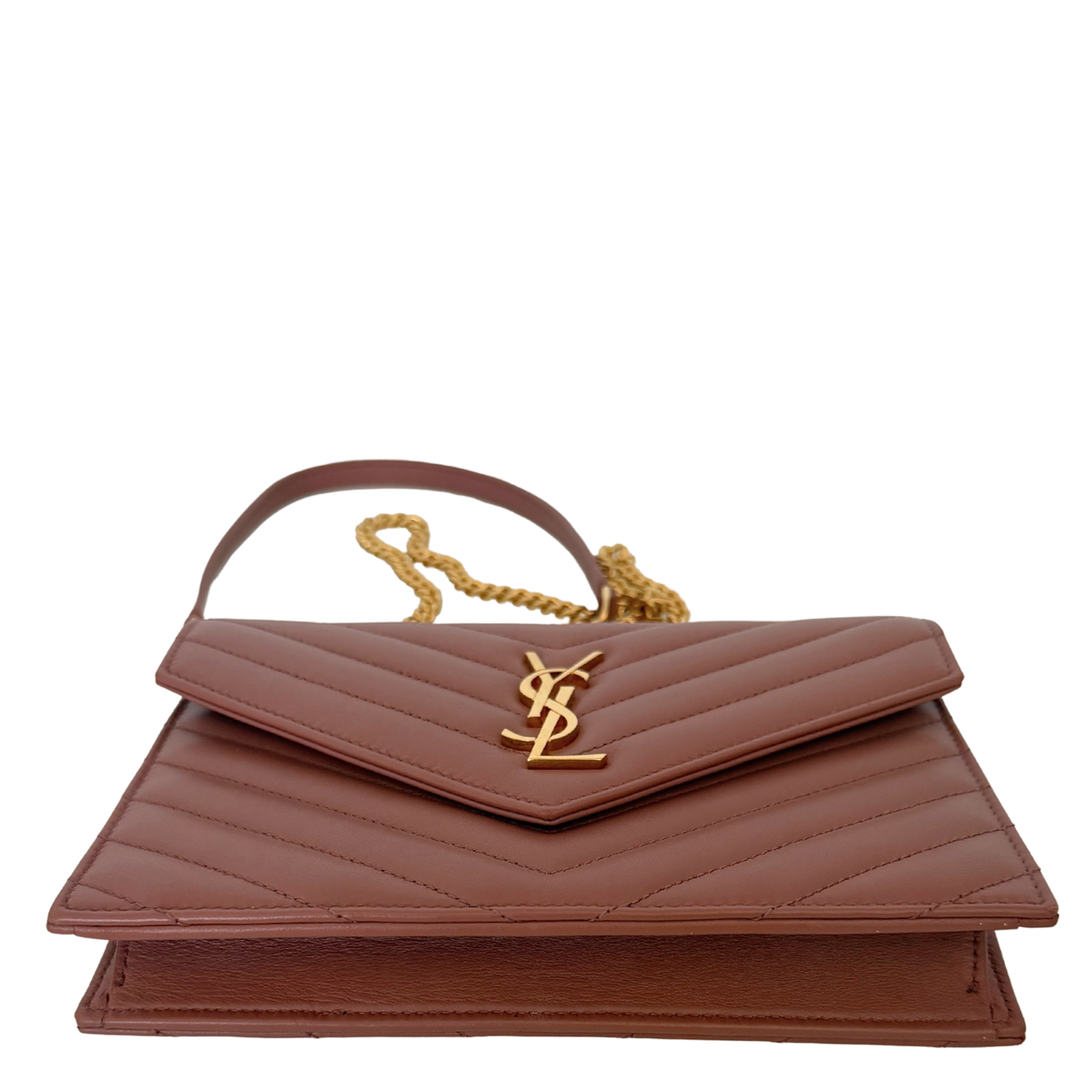 Saint Laurent YSL Cassandre Envelope mit Kettenriemen Rose Fullset / sehr gut Saint Laurent
