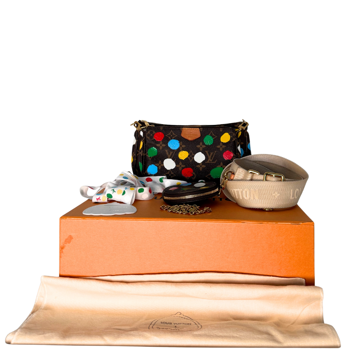 Louis Vuitton x Yayoi Kusama Multi Pochette Accessoires Monogram Multicolor M46385 / sehr gut Louis Vuitton