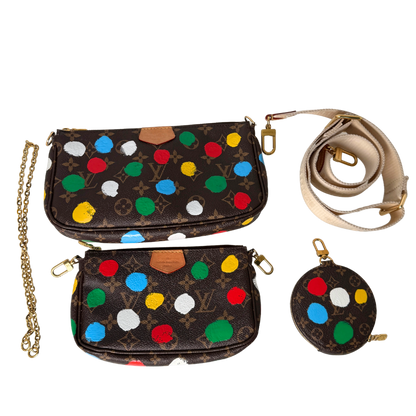 Louis Vuitton x Yayoi Kusama Multi Pochette Accessoires Monogram Multicolor M46385 / sehr gut Louis Vuitton