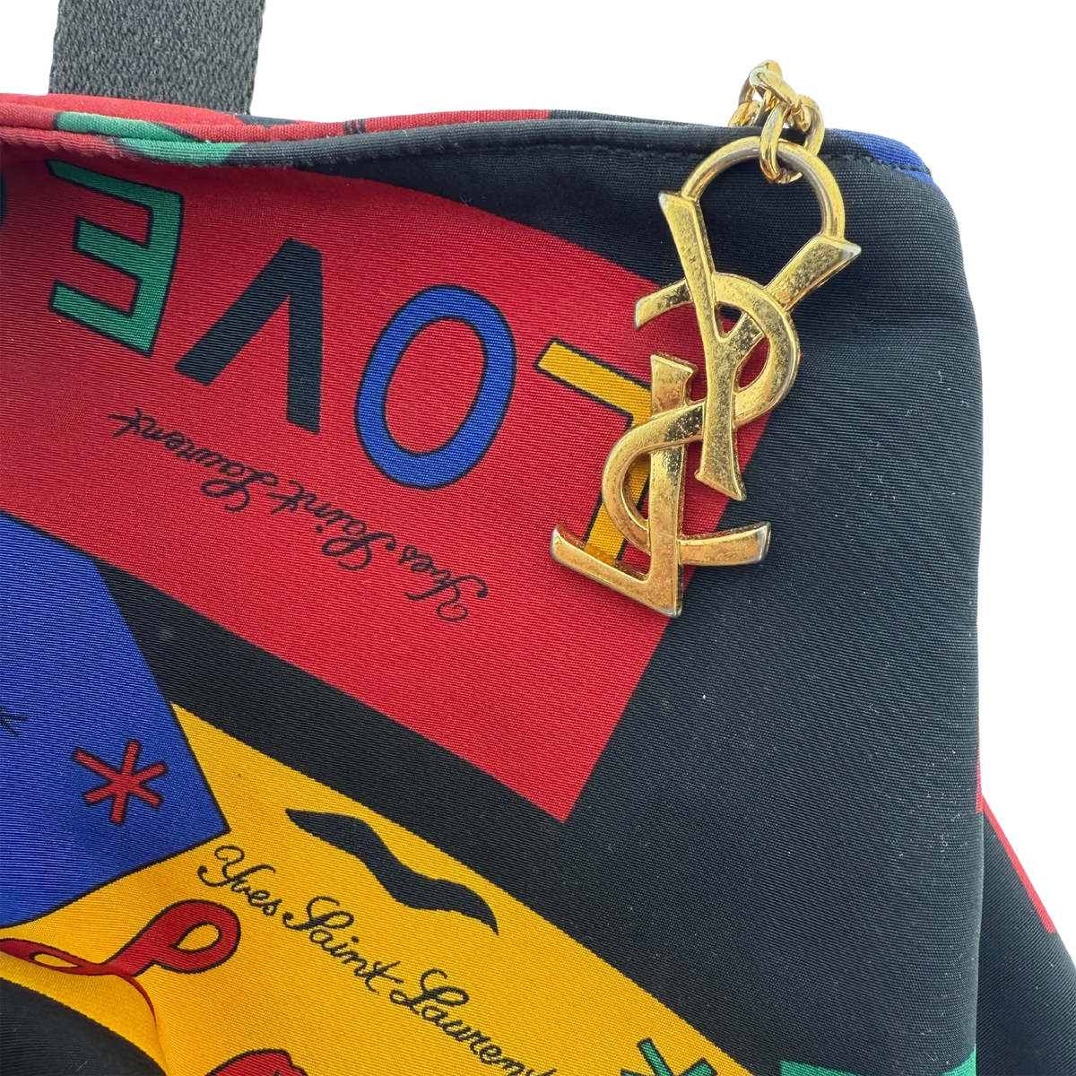 Yves Saint Laurent Love Printed Nylon Handtasche Bunt / gut Saint Laurent