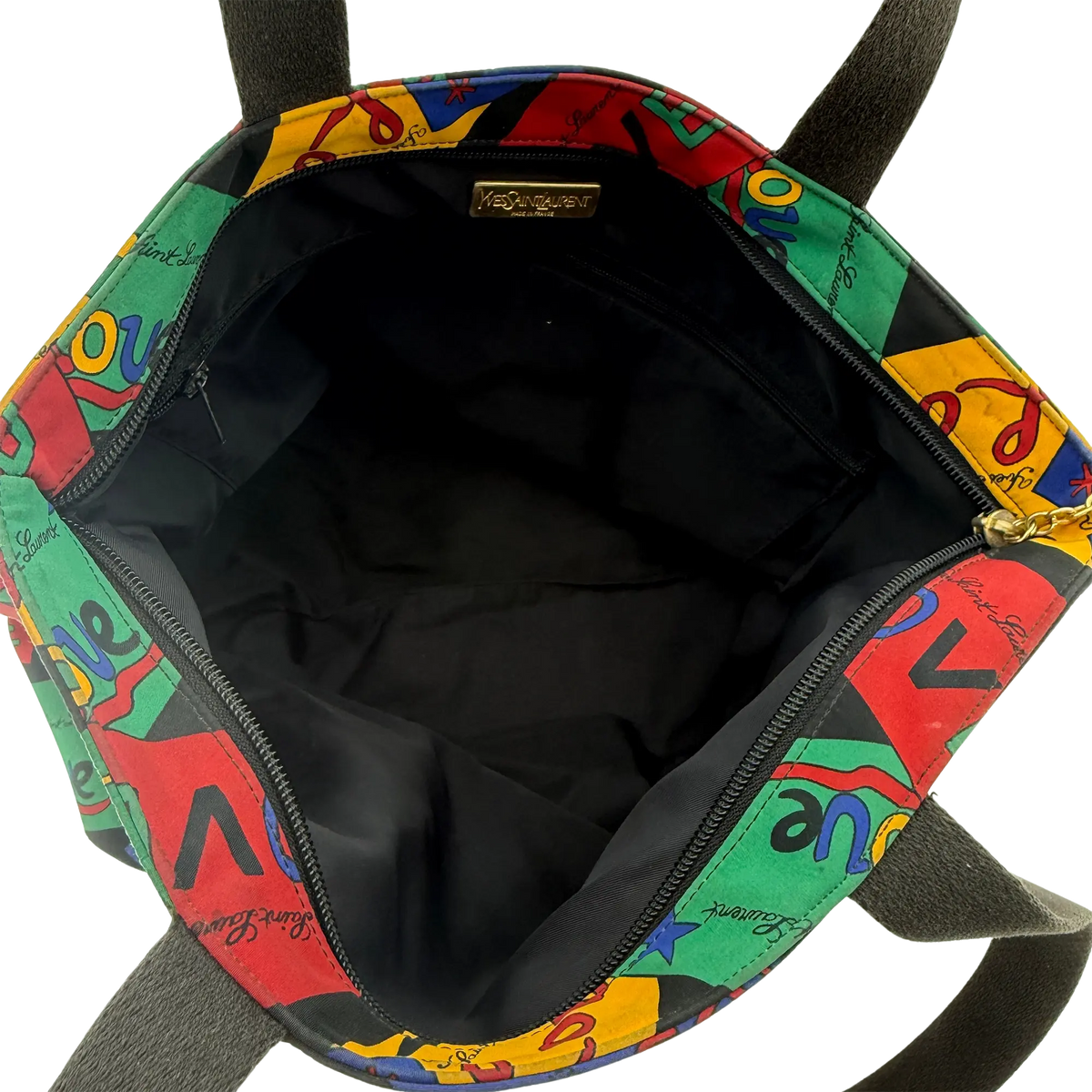 Yves Saint Laurent Love Printed Nylon Handtasche Bunt / gut Saint Laurent