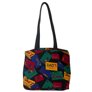 Yves Saint Laurent Love bedrukte nylon handtas veelkleurig