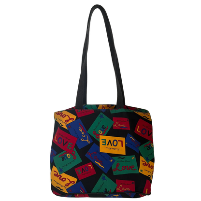 Yves Saint Laurent Love Printed Nylon Handtasche Bunt / gut Saint Laurent