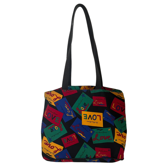 Yves Saint Laurent Love Printed Nylon Handtasche Bunt / gut Saint Laurent