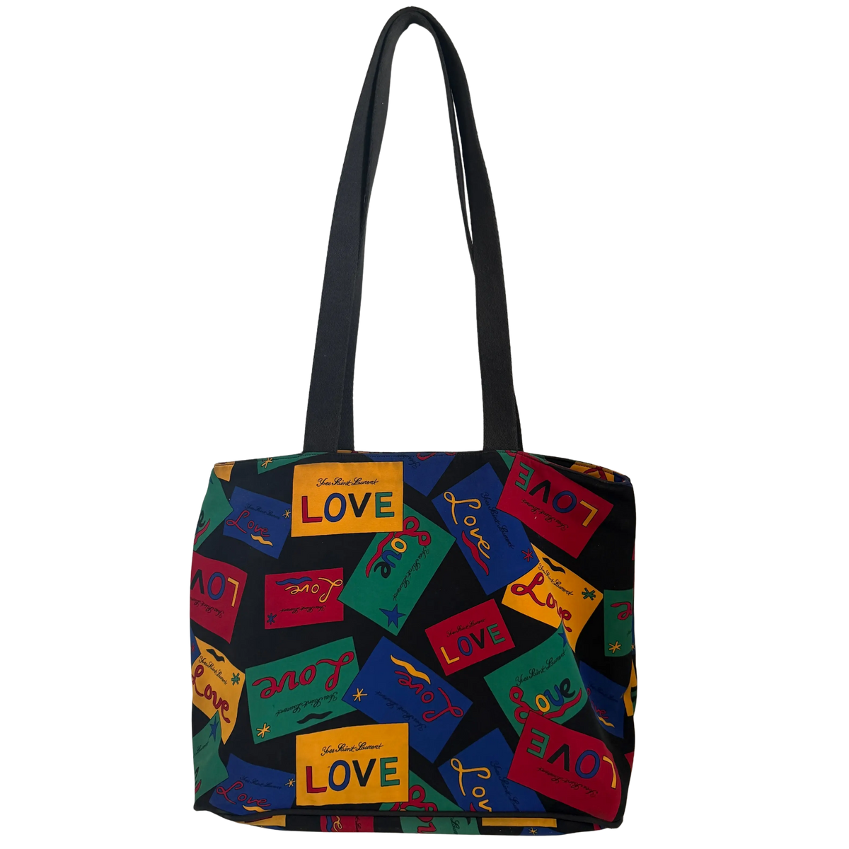 Yves Saint Laurent Love Printed Nylon Handtasche Bunt / gut Saint Laurent