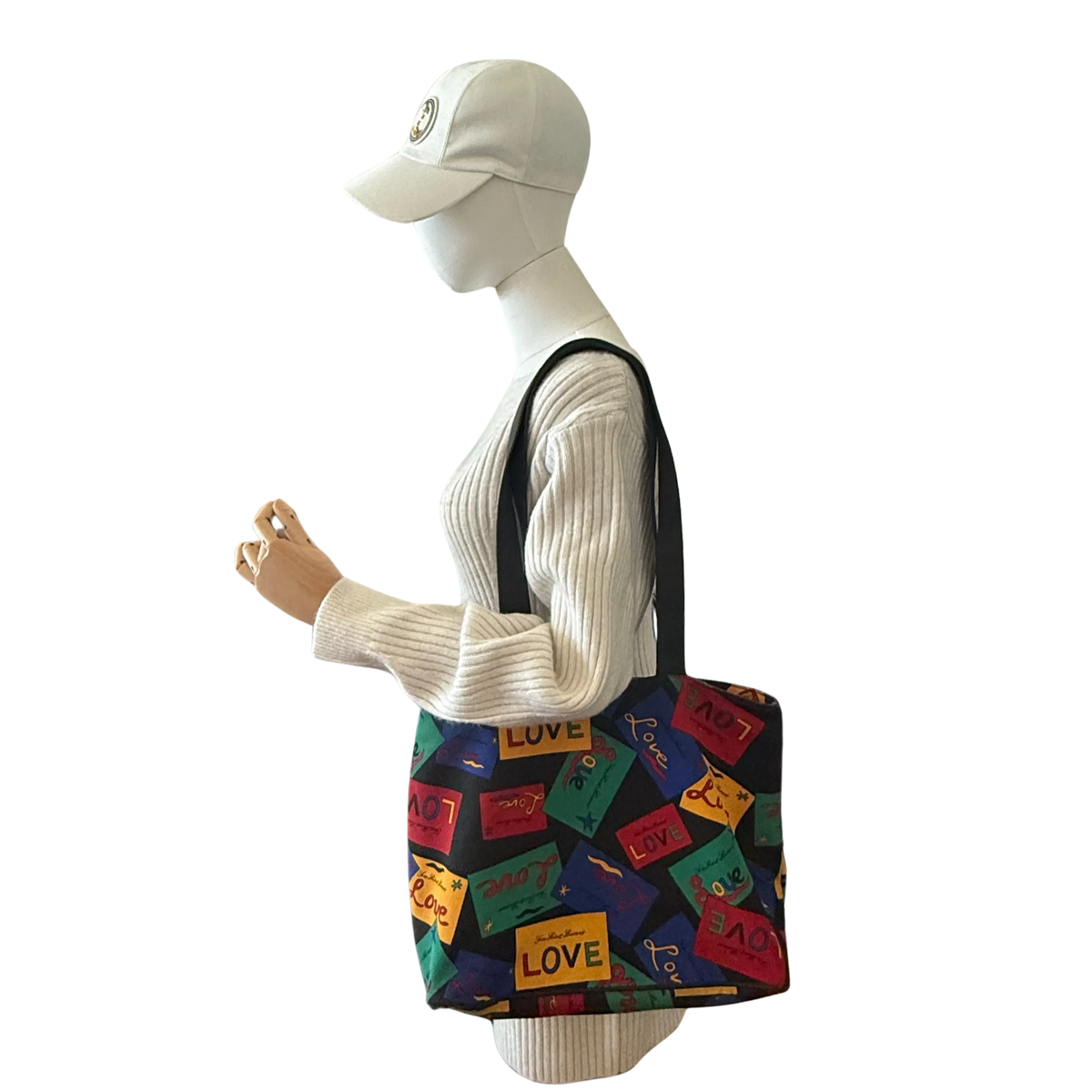 Yves Saint Laurent Love Printed Nylon Handtasche Bunt / gut Saint Laurent