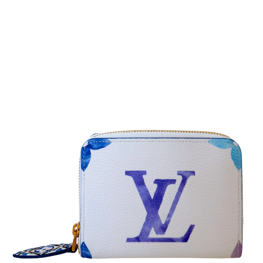 Louis Vuitton Zippy Coin Purse Watercolor Flower Tile Blue Full set / as new