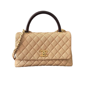 Chanel Coco Handle Medium Beige Kaviaarleer Hagedissenhandvat