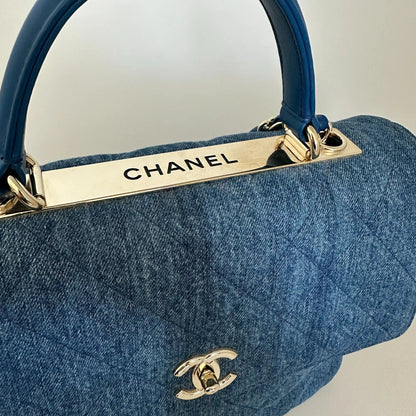 Chanel Trendy CC Top Handle Large Denim Blau / sehr gut Chanel
