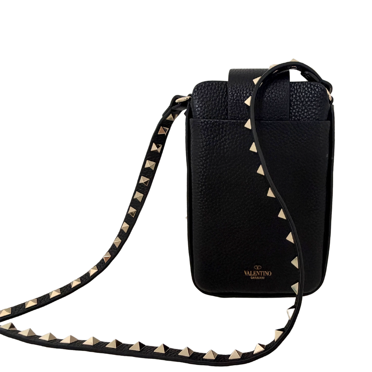 Valentino Garavani Rockstud Phone Case Leder schwarz / sehr gut Valentino