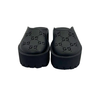 Gucci Elea Plateau Mules aus perforiertem Gummi / ungetragen Gucci