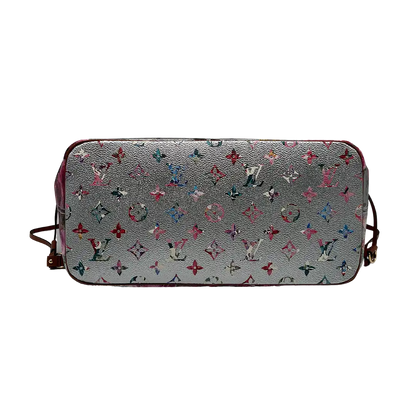 Louis Vuitton Metallic Monogram LV Garden Neverfull MM Silver Fullset / neuwertig Louis Vuitton