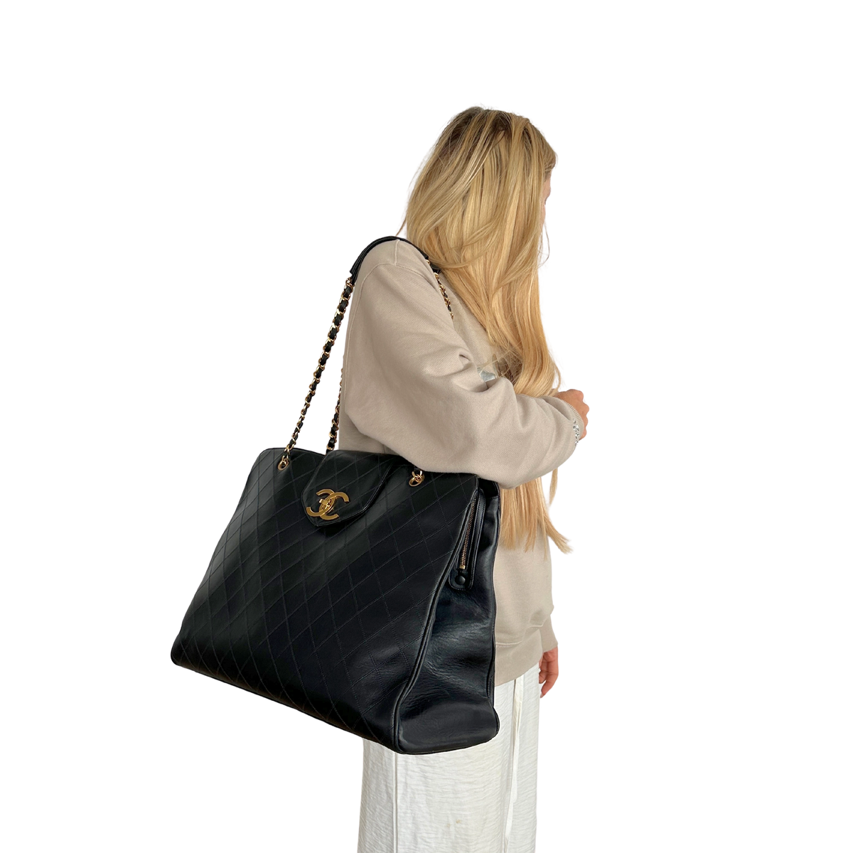 Chanel Supermodel Weekender Vintage 24k vergoldet mit ID Card / Invest / sehr gut Chanel