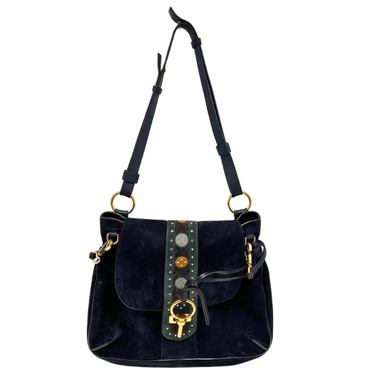 Chloé Lexa Wildleder Medium Handtasche Marine / sehr gut Chloé