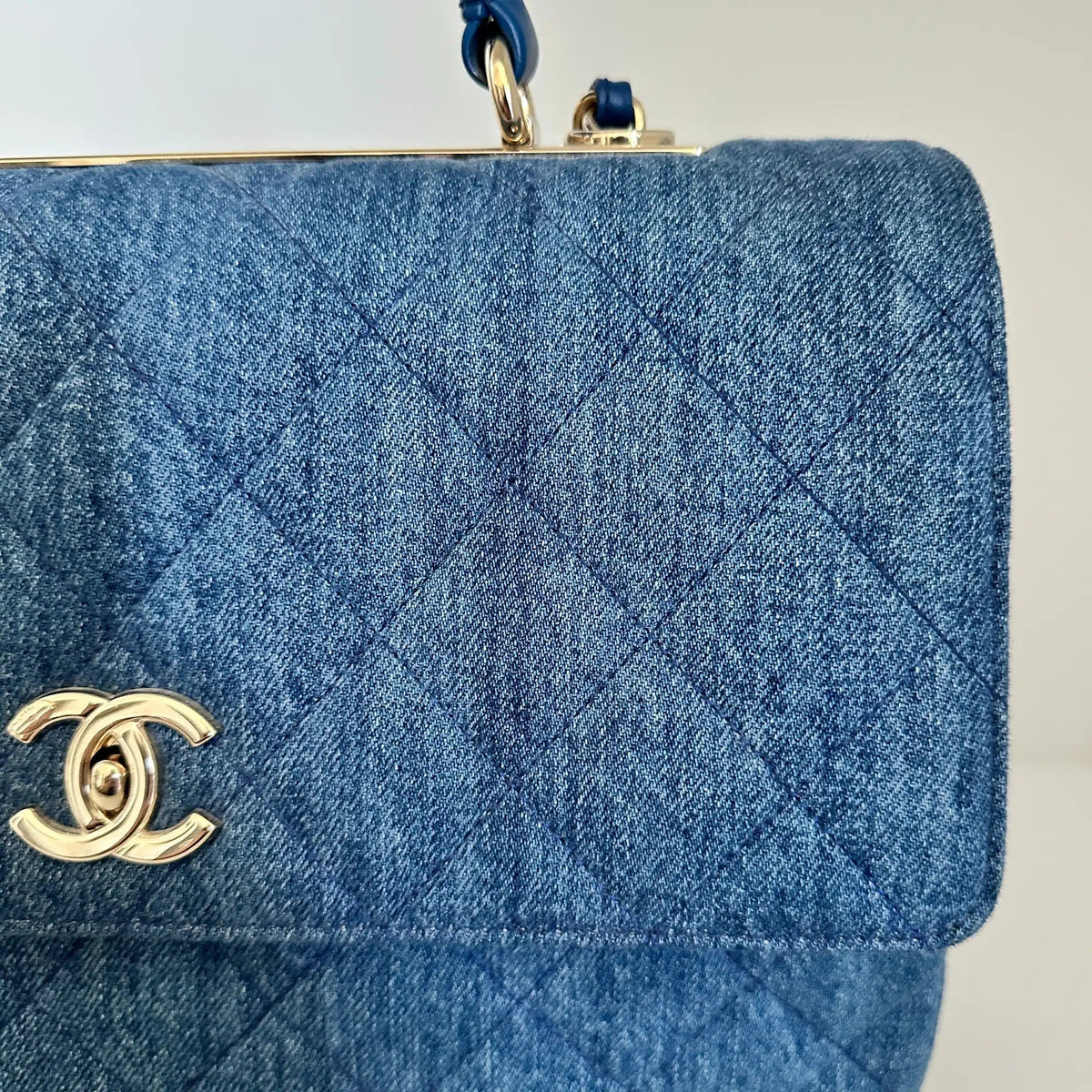 Chanel Trendy CC Top Handle Large Denim Blau / sehr gut Chanel