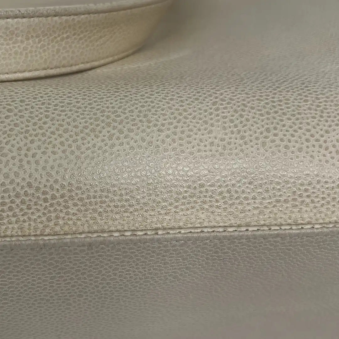 Chanel Vintage Shopper Tasche Kaviar Leder beige / akzeptabel Chanel