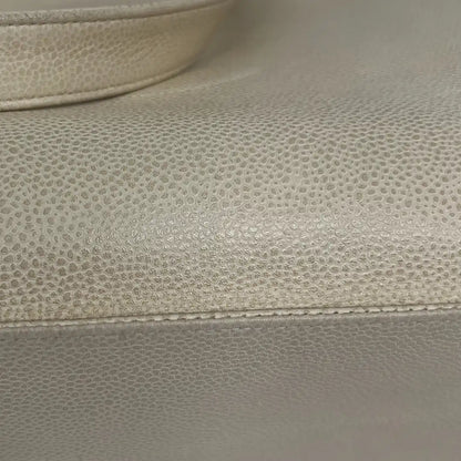 Chanel Vintage Shopper Tasche Kaviar Leder beige / akzeptabel Chanel