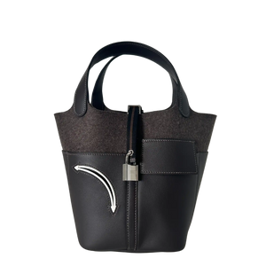 Hermès Picotin Lock 18 Go Swiftleder en vilt Ébène Bluebox