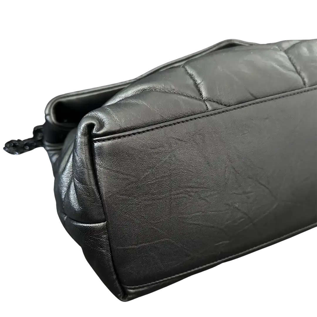 Saint Laurent LouLou Puffer Medium Handtasche All black Lammleder / sehr gut Saint Laurent