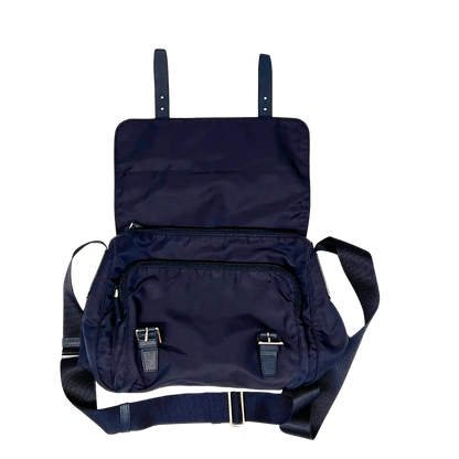 Prada Nylon Messenger Bag Schultertasche navy / neuwertig Prada