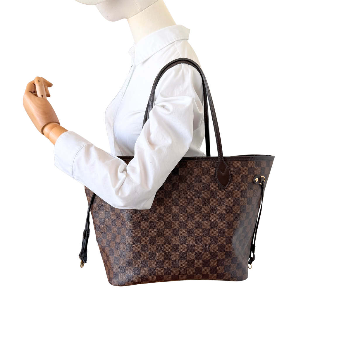 Louis Vuitton Neverfull MM Damier Ebene Rose Ballerine / sehr gut Louis Vuitton