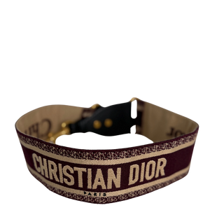 Christian Dior brede schouderriem Dior Paris borduursel bordeaux