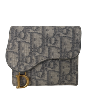 Dior Saddle Lotus portemonnee Oblique jacquard grijs