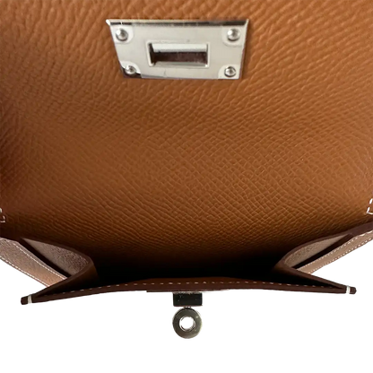 Hermès Epsom Kelly Pocket Compact Wallet Geldbörse braun / ungetragen Hermès