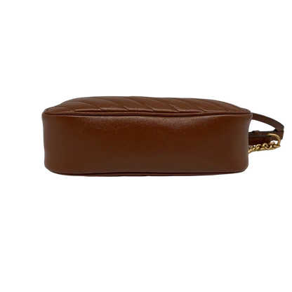 Gucci GG Marmont mittelgroß Matelassé-Leder Umhängetasche braun / sehr gut Gucci