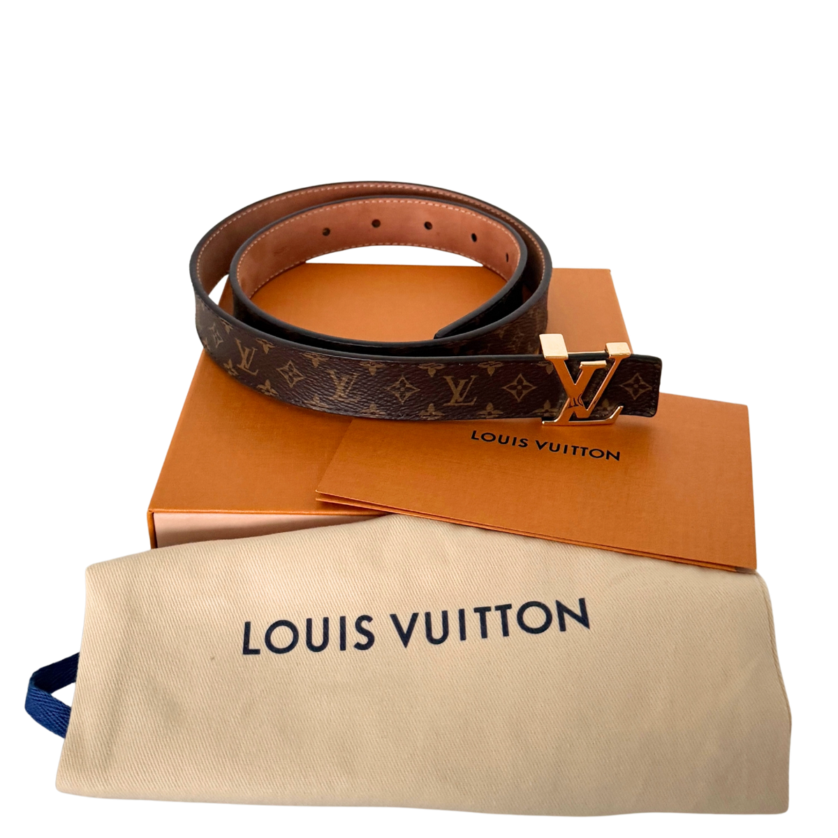 Louis Vuitton LV Initiales Gürtel 75cm Braun Fullset / sehr gut Louis Vuitton