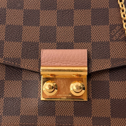 Louis Vuitton Croisette Wallet on Chain Damier Ebene Bruin