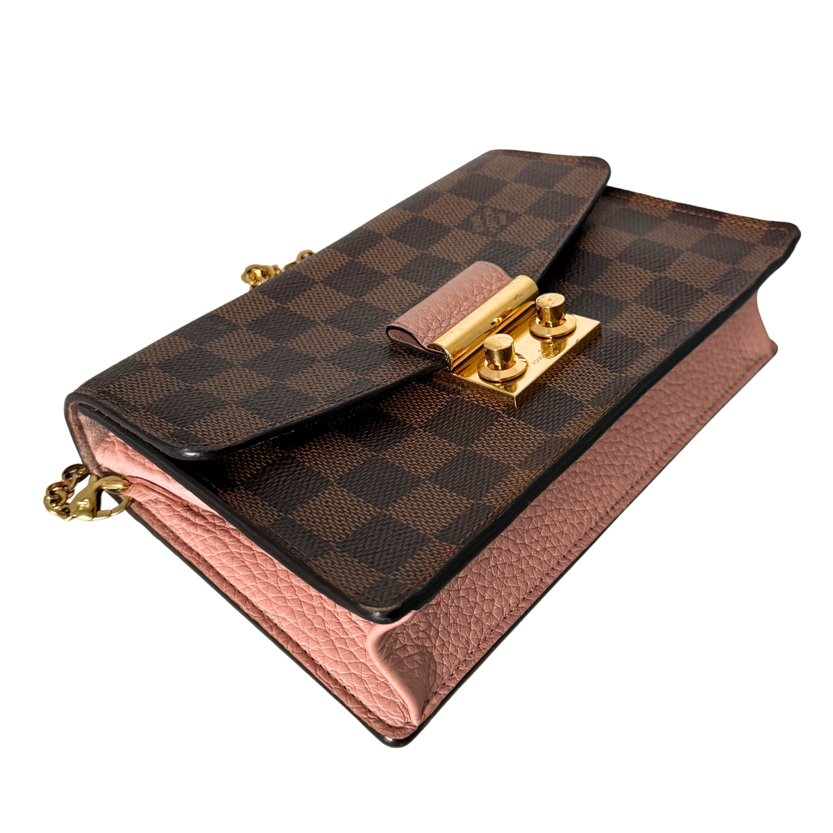 Louis Vuitton Croisette Wallet on Chain Damier Ebene Bruin