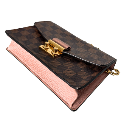 Louis Vuitton Croisette Wallet on Chain Damier Ebene Bruin