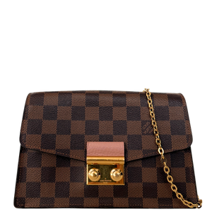 Louis Vuitton Croisette Wallet on Chain Damier Ebene Bruin