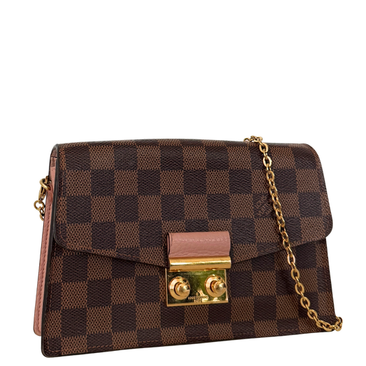 Louis Vuitton Croisette Wallet on Chain Damier Ebene Brown / very good