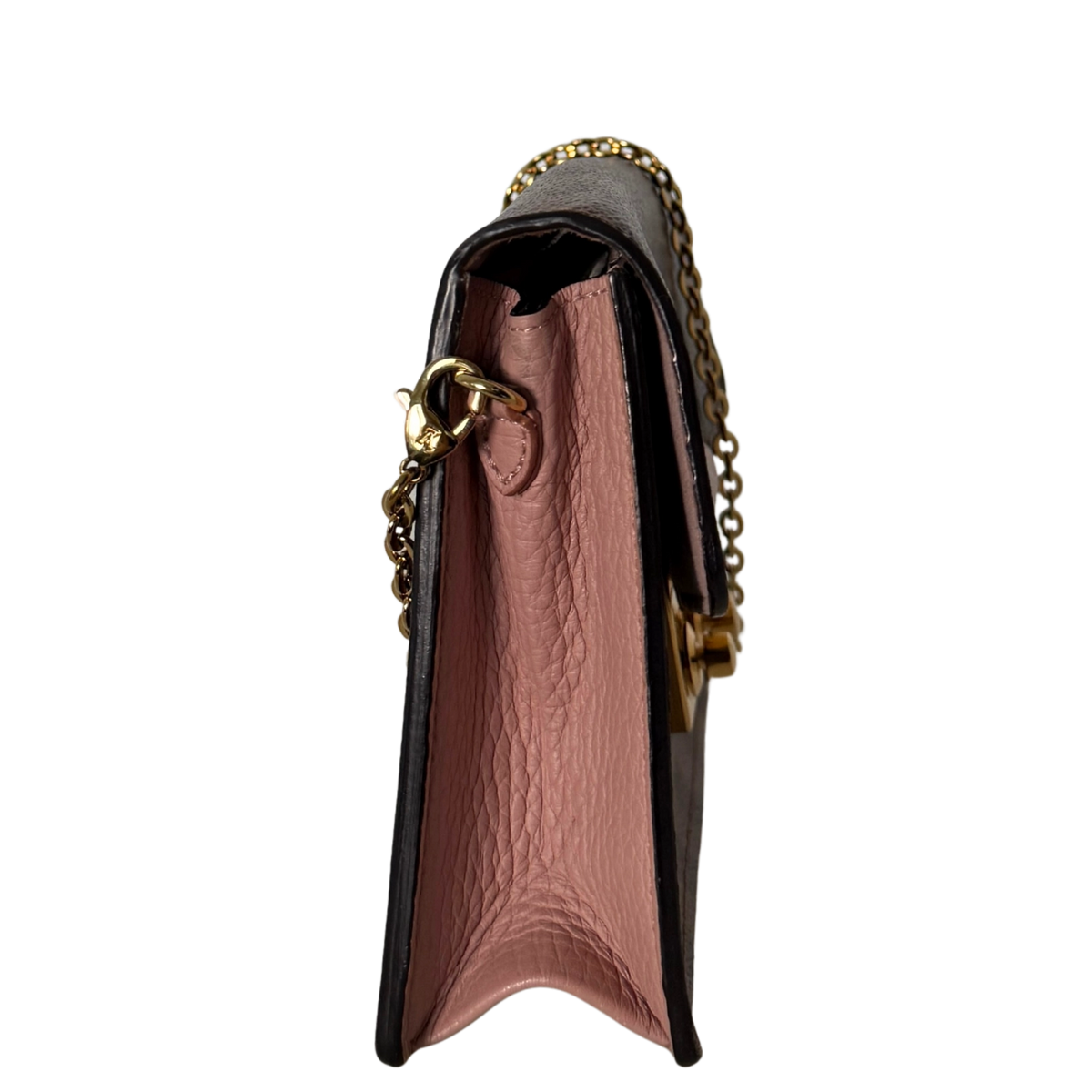 Louis Vuitton Croisette Wallet on Chain Damier Ebene Bruin