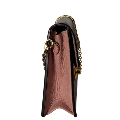 Louis Vuitton Croisette Wallet on Chain Damier Ebene Bruin