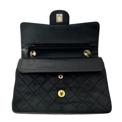 Chanel Timeless Vintage Double Flap Bag Lammleder schwarz Small/ gut Chanel