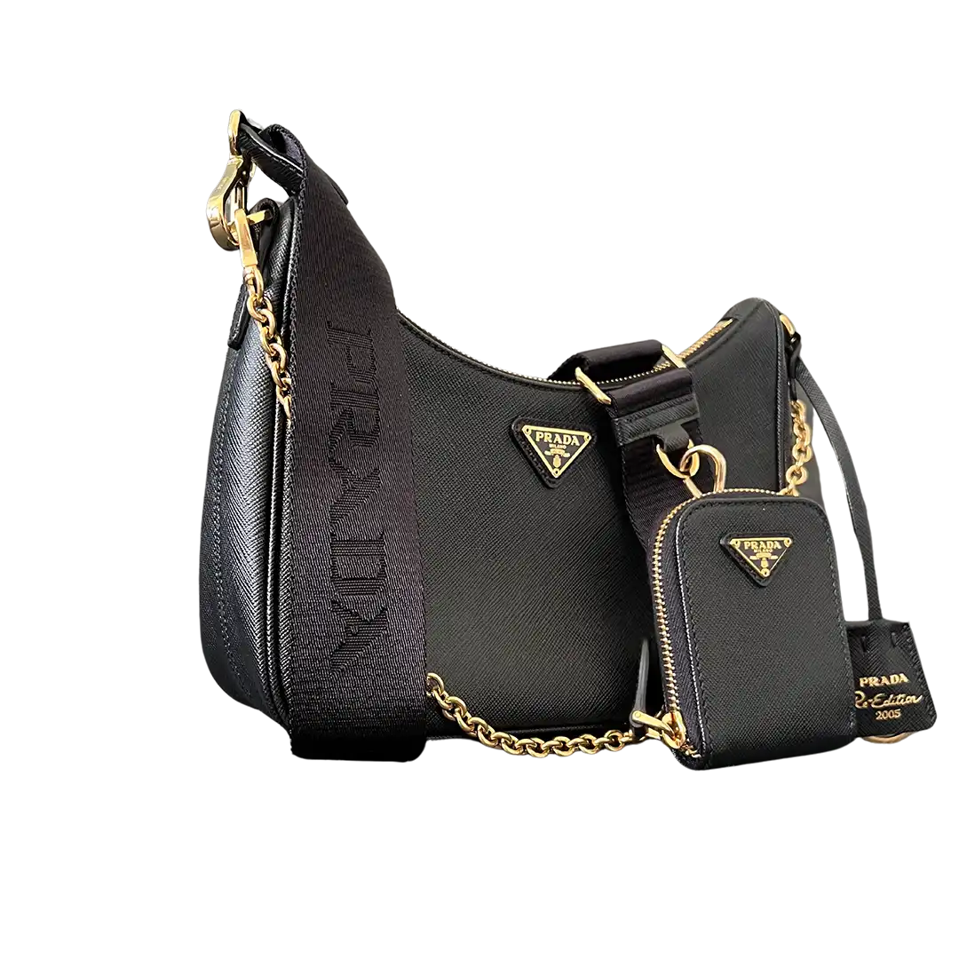 Prada Re-Edition 2005 Handtasche Saffiano Leder schwarz /neuwertig Prada