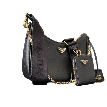 Prada Re-Edition 2005 Handtasche Saffiano Leder schwarz /neuwertig Prada