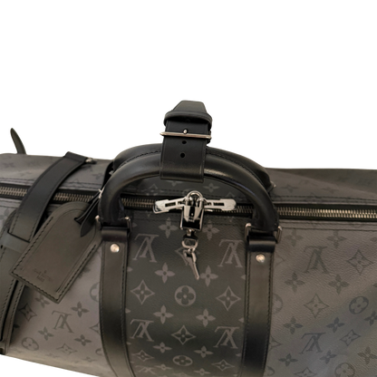 Louis Vuitton Keepall 50 Bandouliere Monogram Eclipse Reverse 50 grau / ungetragen Louis Vuitton