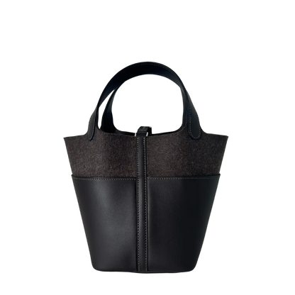 Hermès Picotin Lock 18 Go Swiftleder und Filz Ébène Bluebox Fullset / ungetragen Hermès