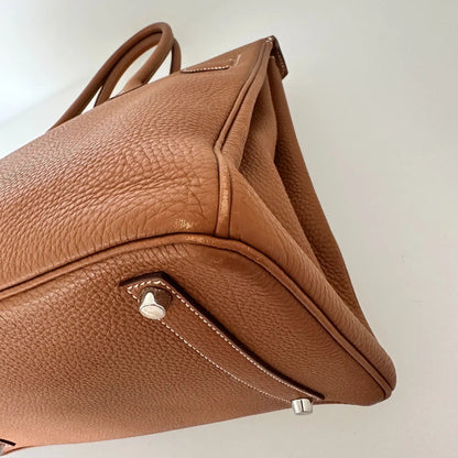 ANGEBOT DER WOCHE: Hermès Birkin Bag 35 Togo Leder braun Palladium Hardware 2011 / sehr gut Hermès