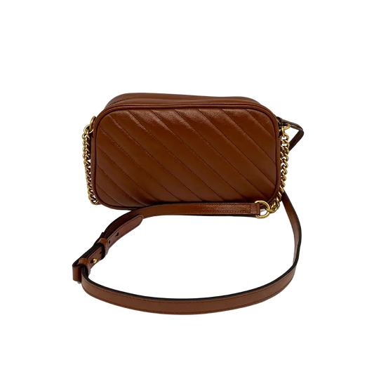 Gucci GG Marmont mittelgroß Matelassé-Leder Umhängetasche braun / sehr gut Gucci