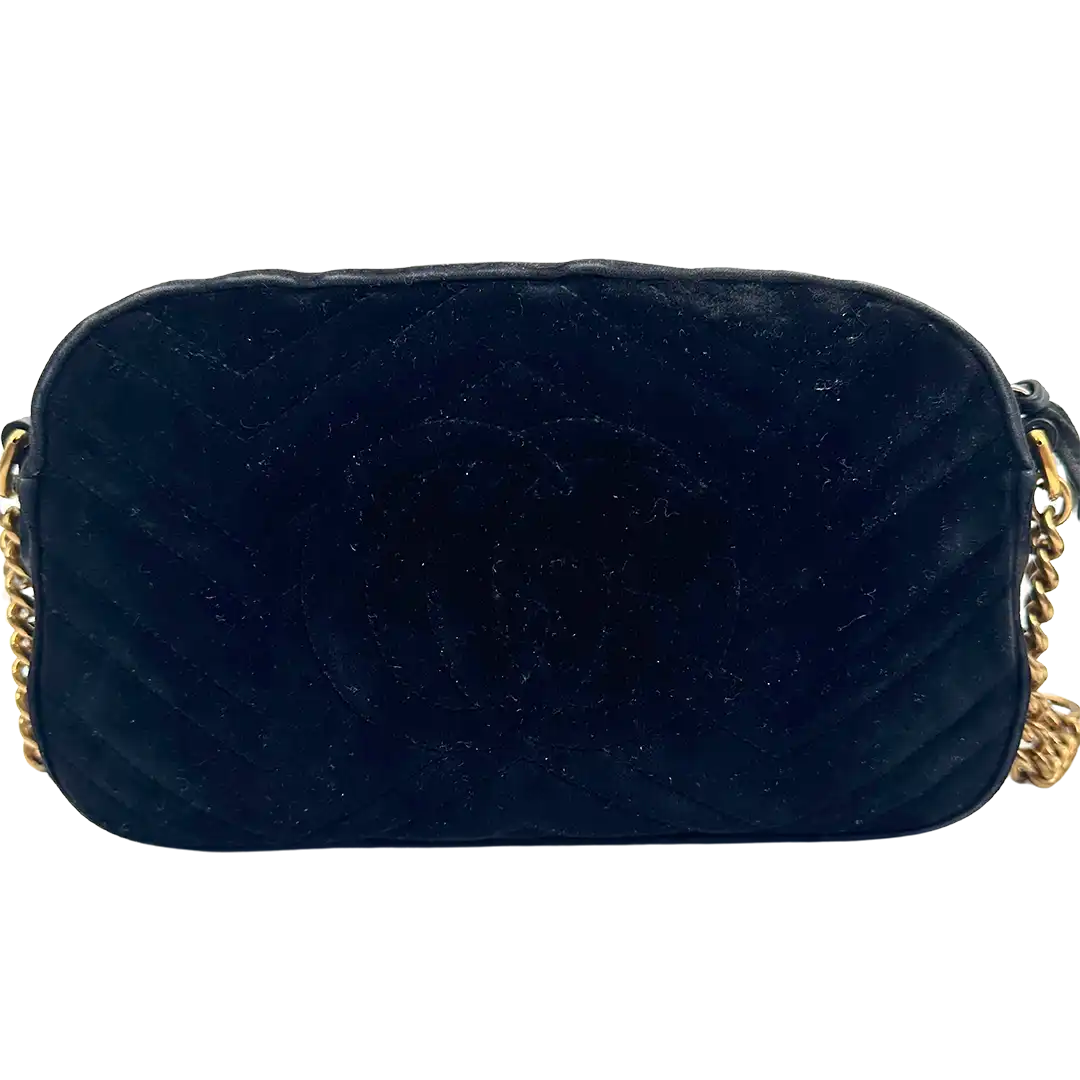 Gucci GG Marmont Samttasche schwarz / gut Gucci