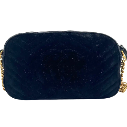 Gucci GG Marmont Samttasche schwarz / gut Gucci