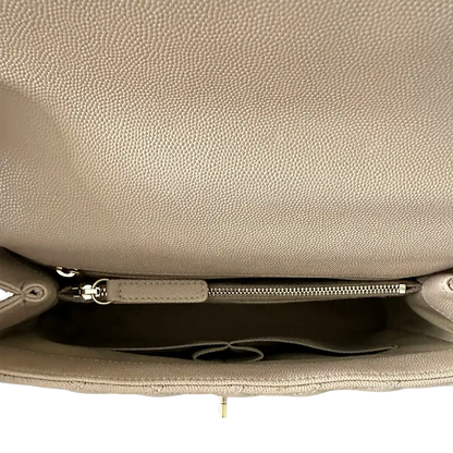 Chanel Coco Handle Medium Beige Caviar Leder Echsengriff Fullset / sehr gut Chanel