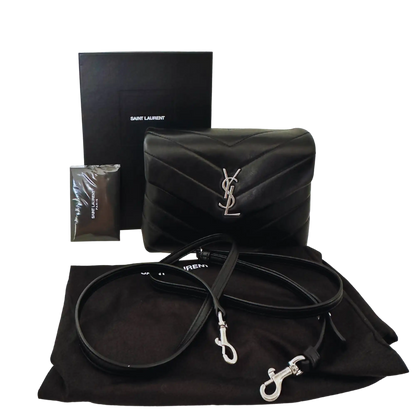 Saint Laurent YSL LouLou Toy schwarz silber Hardware Leder / sehr gut Saint Laurent