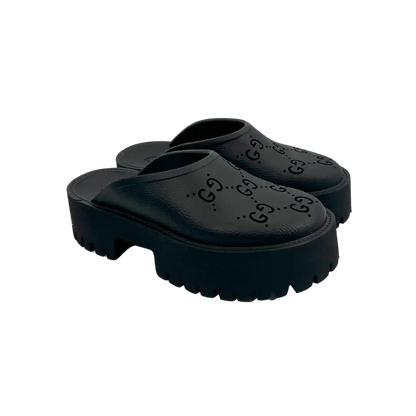 Gucci Elea Plateau Mules aus perforiertem Gummi / ungetragen Gucci