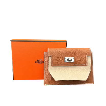 Hermès Epsom Kelly Pocket Compact Wallet Geldbörse braun / ungetragen Hermès